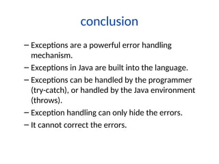 java vexception-handling-in-java.ppt notes eh | PPT