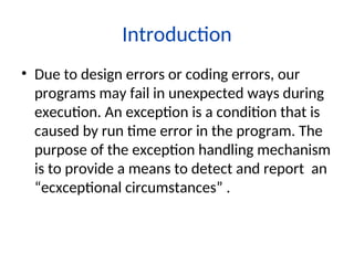 exception handling in java programming ppt | PPT
