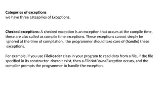 Comprehensive Guide to Exception Handling in Java Programming | PPTX