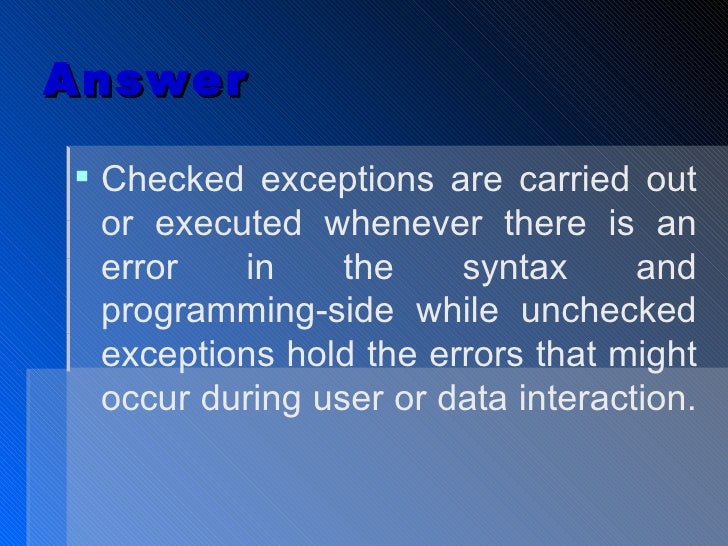 Exception handler
