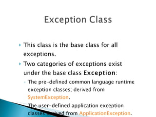 Exception Handling Mechanism in .NET CLR | PPT