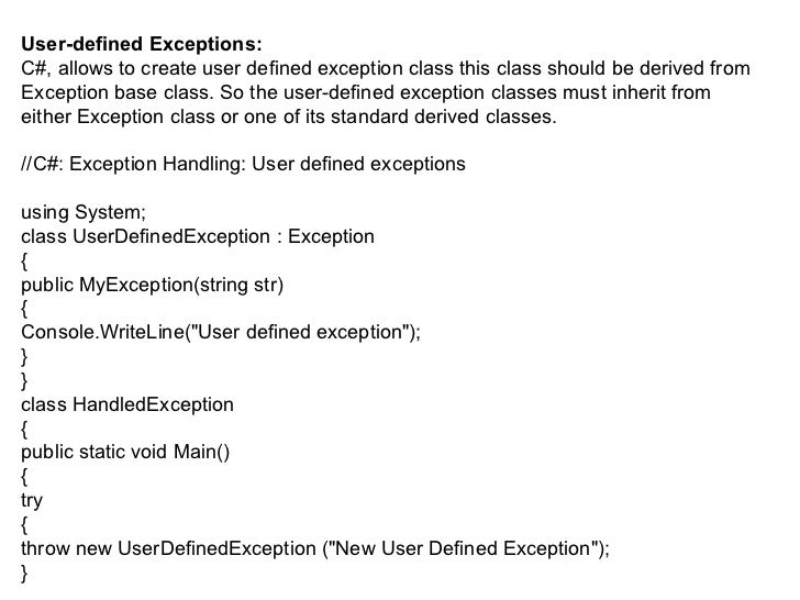 Exception handling