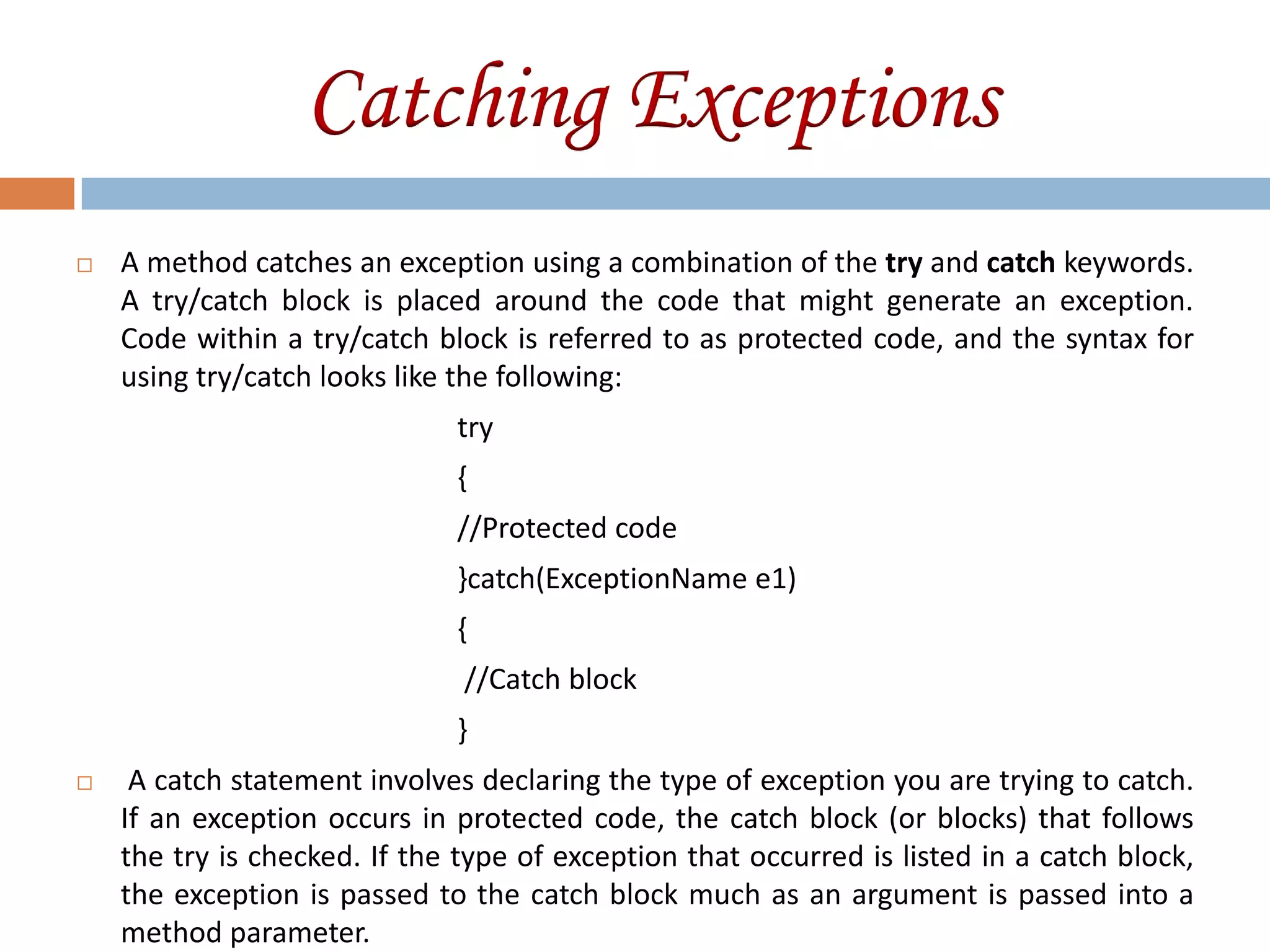 Exception handling in Java | PPT