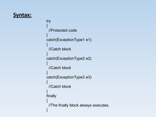 Exception handling in Java | PPTX