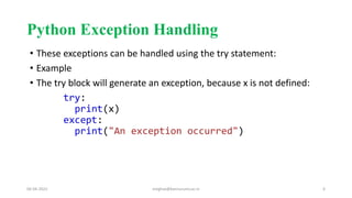 Python Exception Handling | PPT