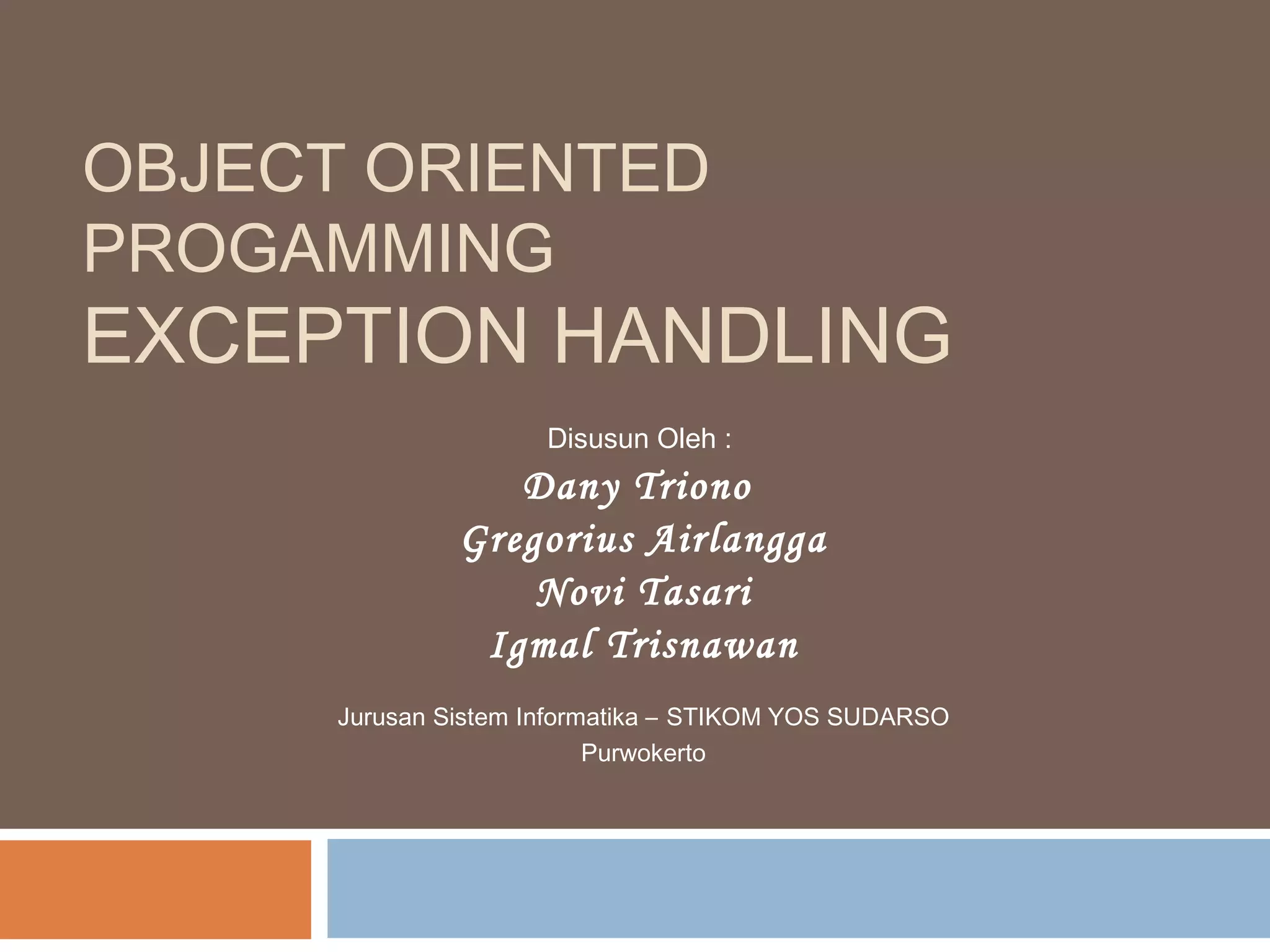 Exception Handling | PPT