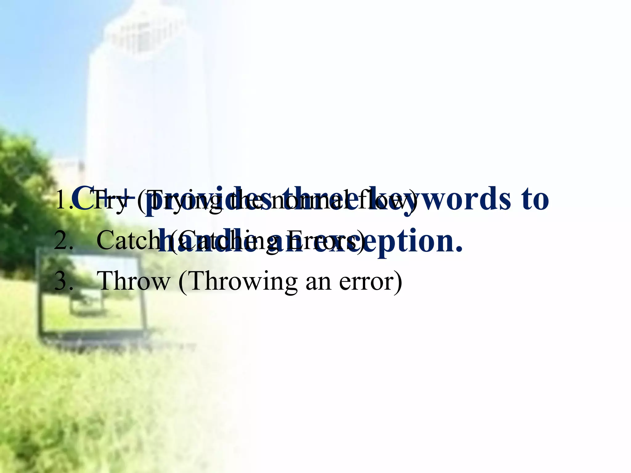 Exception handling | PPT
