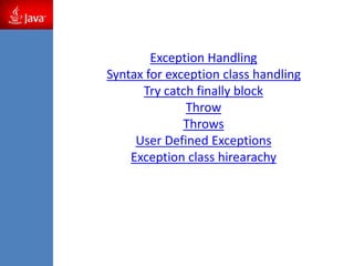Exception handling in java | PPT