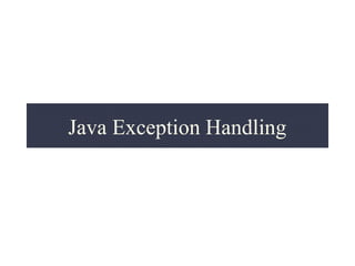 Exception handling | PPT