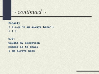Small Exception Exception handling | PPT