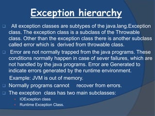 Exception handling | PPTX | Programming Languages | Computing