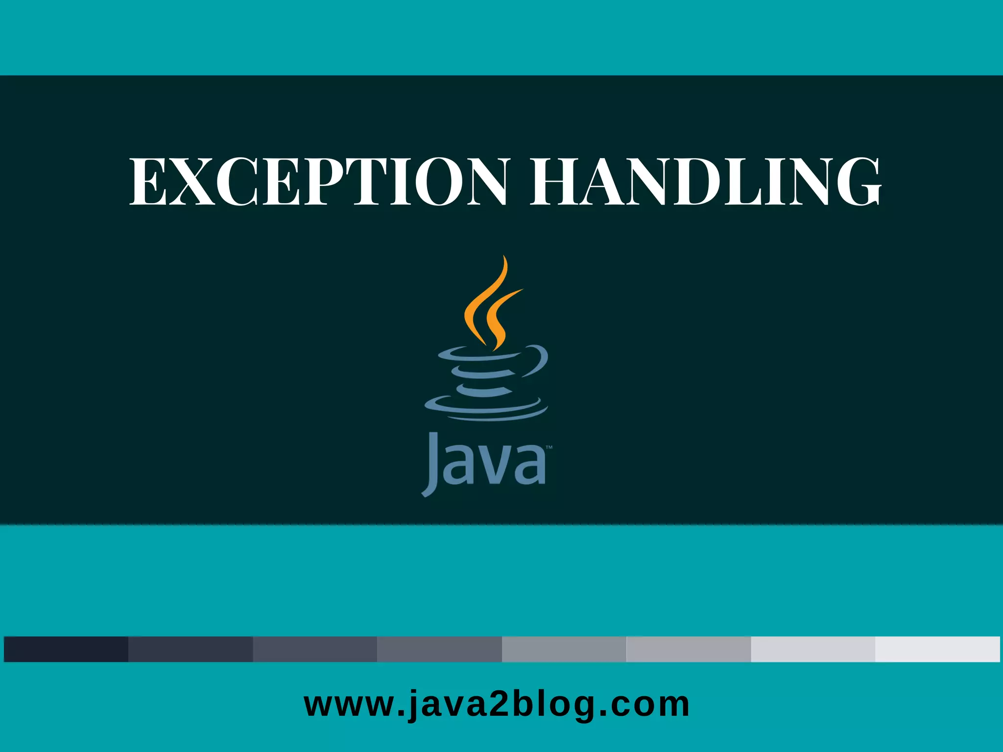 Exception Handling in Java | PPT