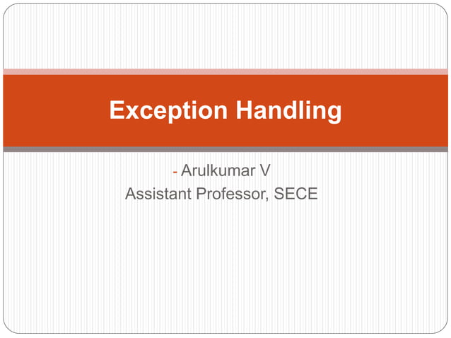 Exception handling | PPT image.