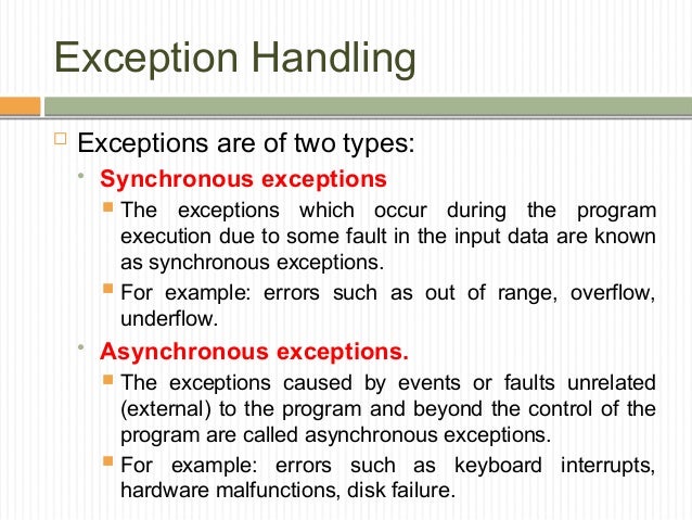 Exception handling