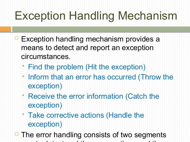Exception handling