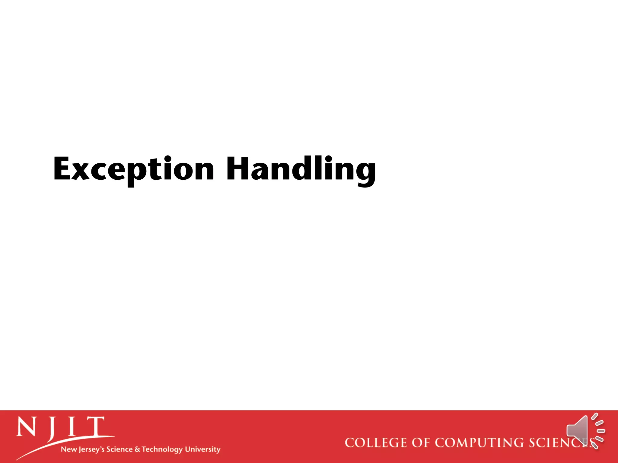 Exception Handling
 