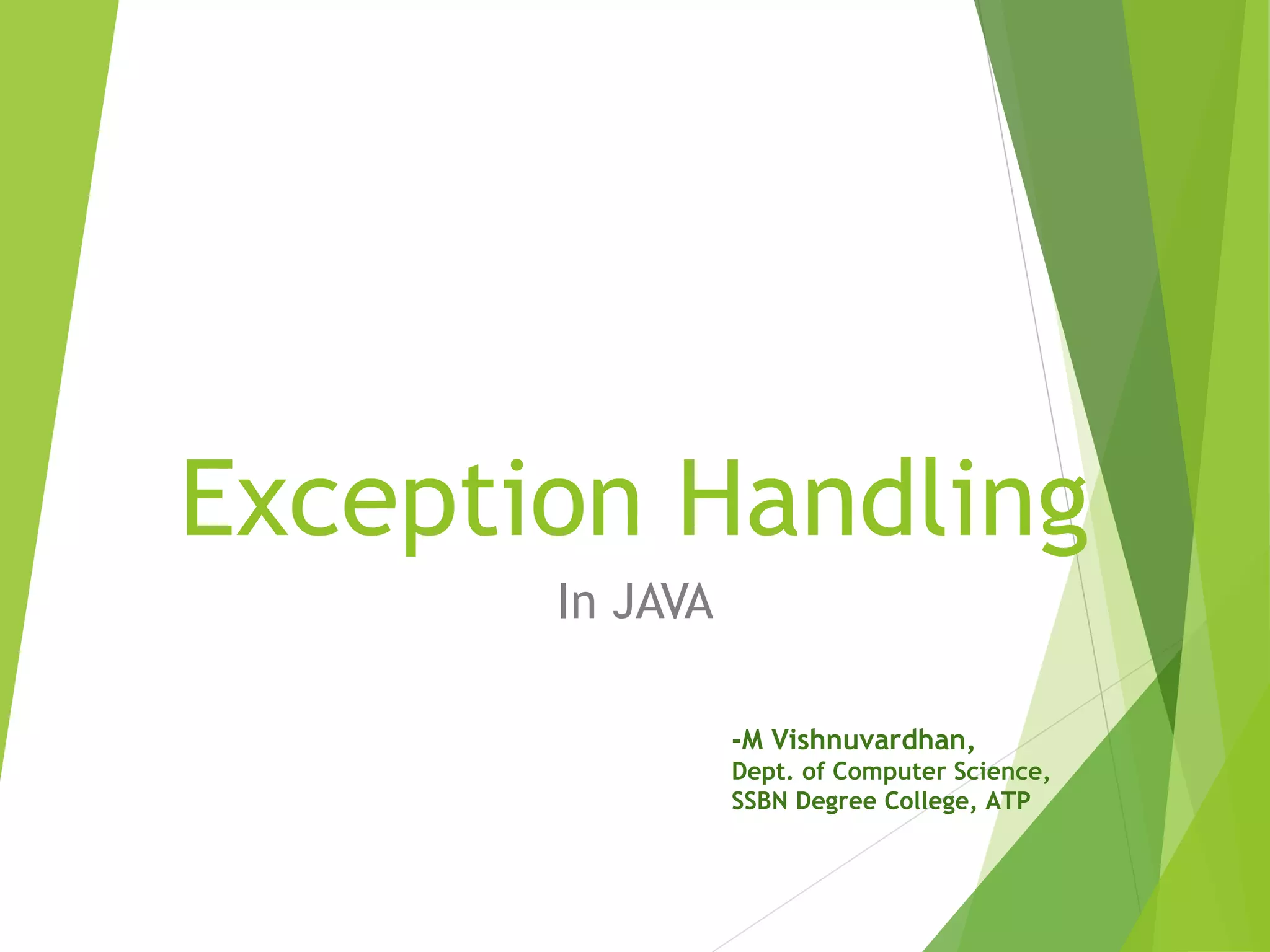 Java Exception Handling Techniques | PPT