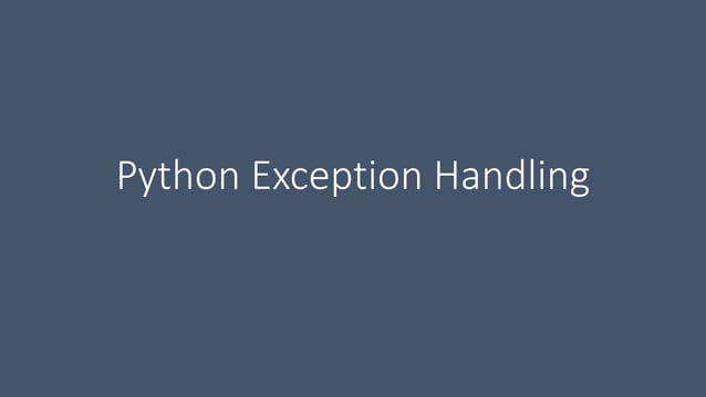 Exception handling in Python | PPTX