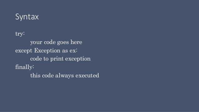 Exception Handling In Python