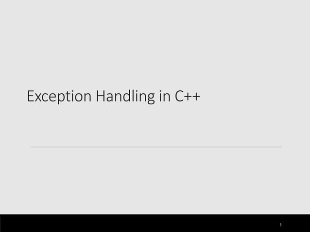 Exception handling | PPT
