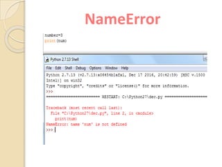 NameError
 