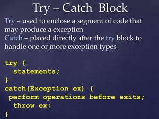 Exception Handling,finally,catch,throw,throws,try.pptx