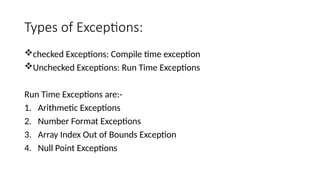 Exception Handling computer science concept java | PPT