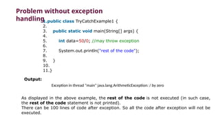 exception handling try catch finally block | PPTX