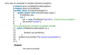 exception handling try catch finally block | PPTX