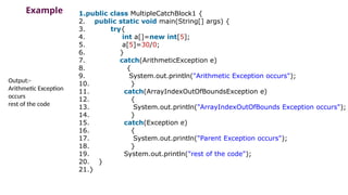 exception handling try catch finally block | PPTX