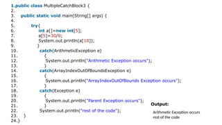javascript trycatchfinally statement | exception... exception handling try catch finally block | PPTX