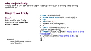 exception handling try catch finally block | PPTX