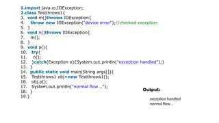 exception handling try catch finally block | PPTX