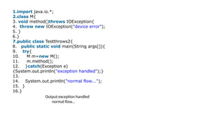 exception handling try catch finally block | PPTX