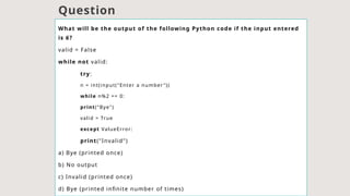 Exception Handling computer science python | PPTX