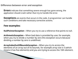 Comprehensive Guide to Exception Handling in Java Programming | PPTX