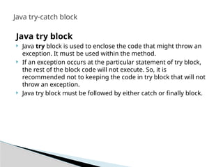 Comprehensive Guide to Exception Handling in Java Programming | PPTX
