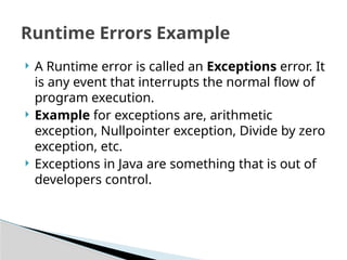 Comprehensive Guide to Exception Handling in Java Programming | PPTX