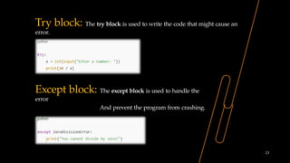 Exception Handling_and error handling in python | PPTX