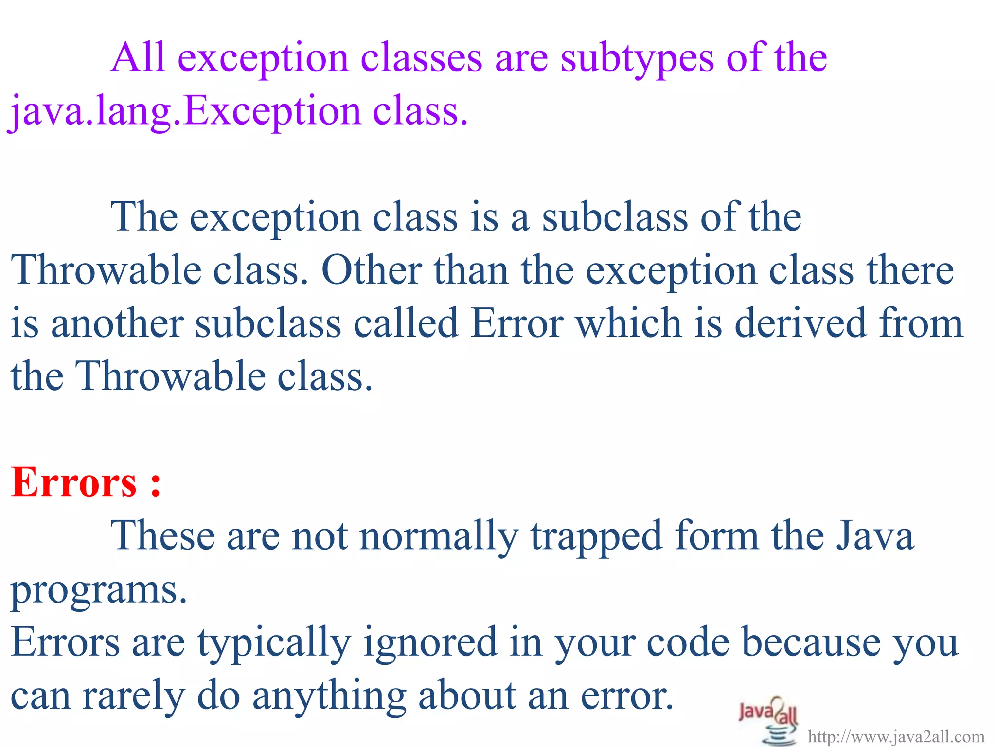 Java Exception handling | PPS