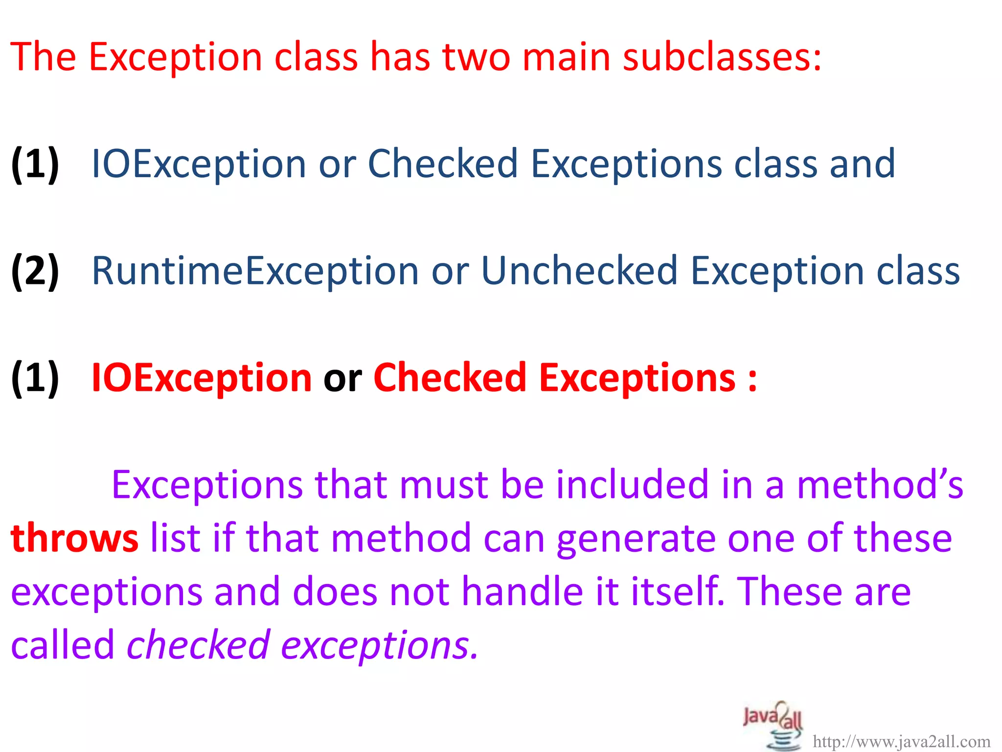 Java Exception handling | PPS