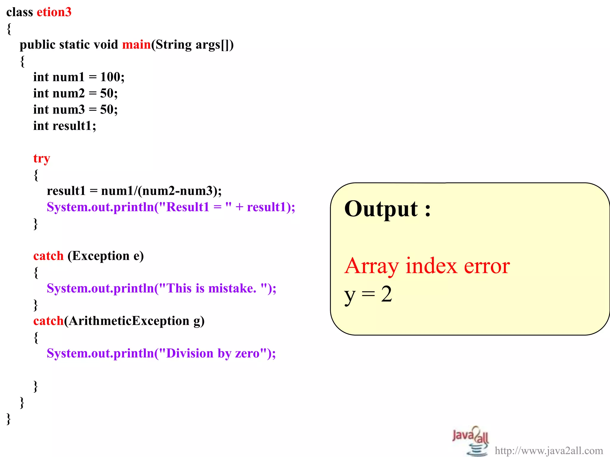 Java Exception handling | PPS