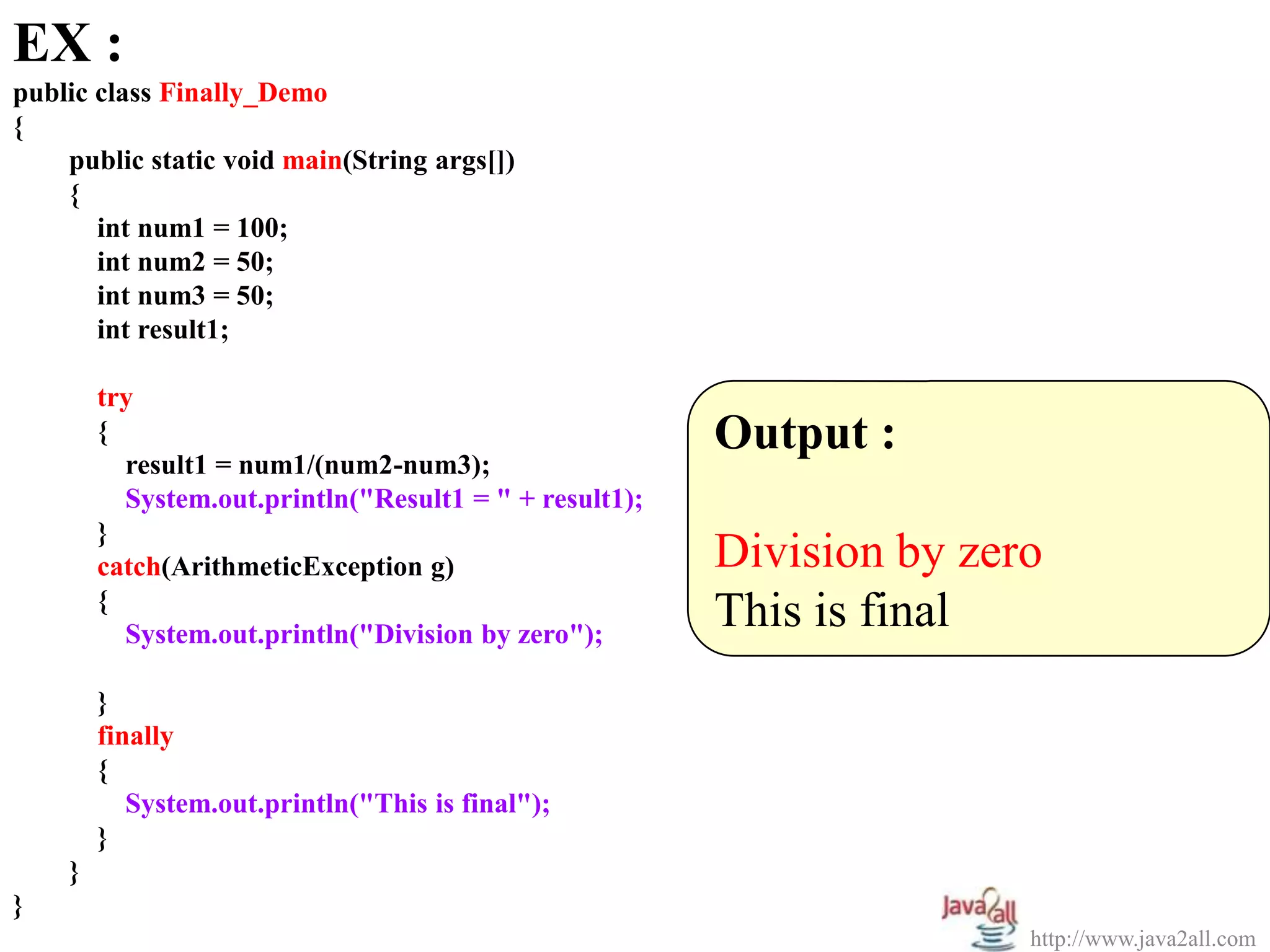 Java Exception handling | PPS