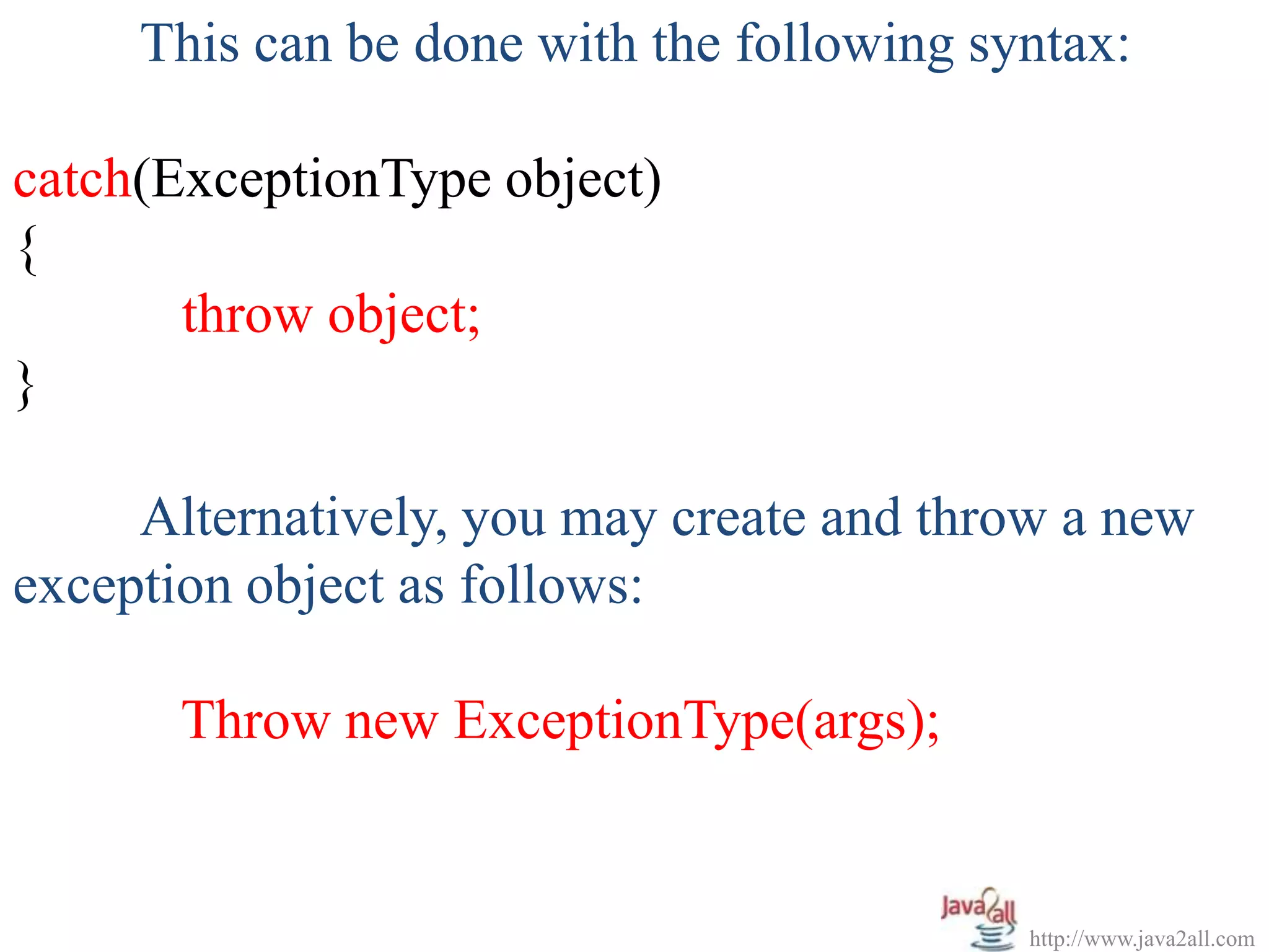 Java Exception handling | PPS