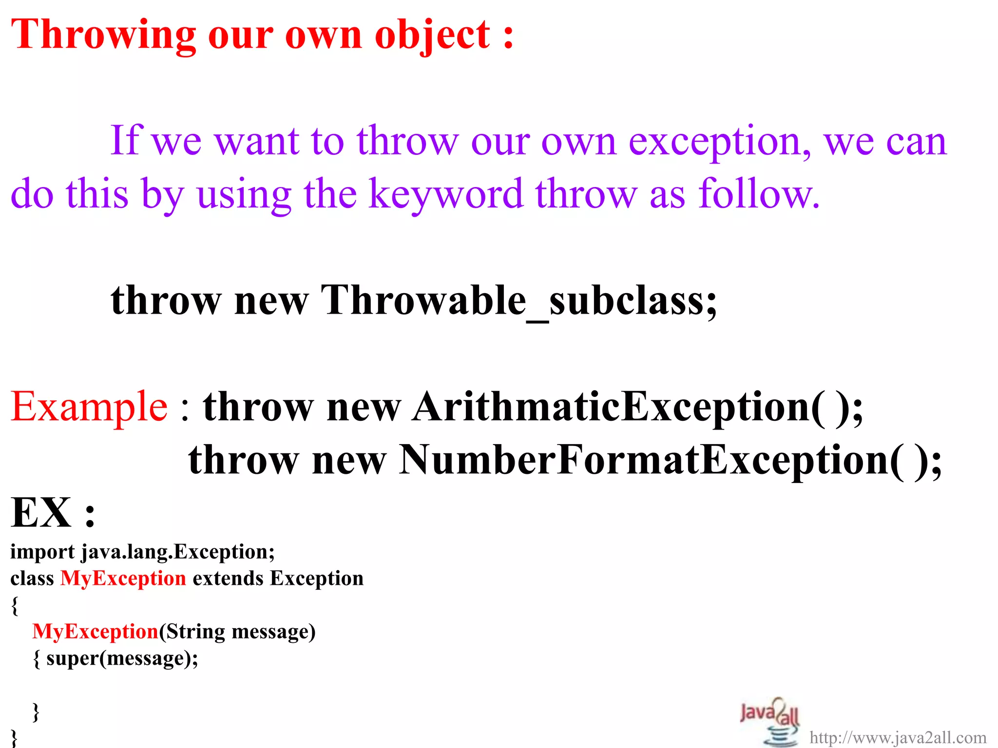 Java Exception handling | PPS