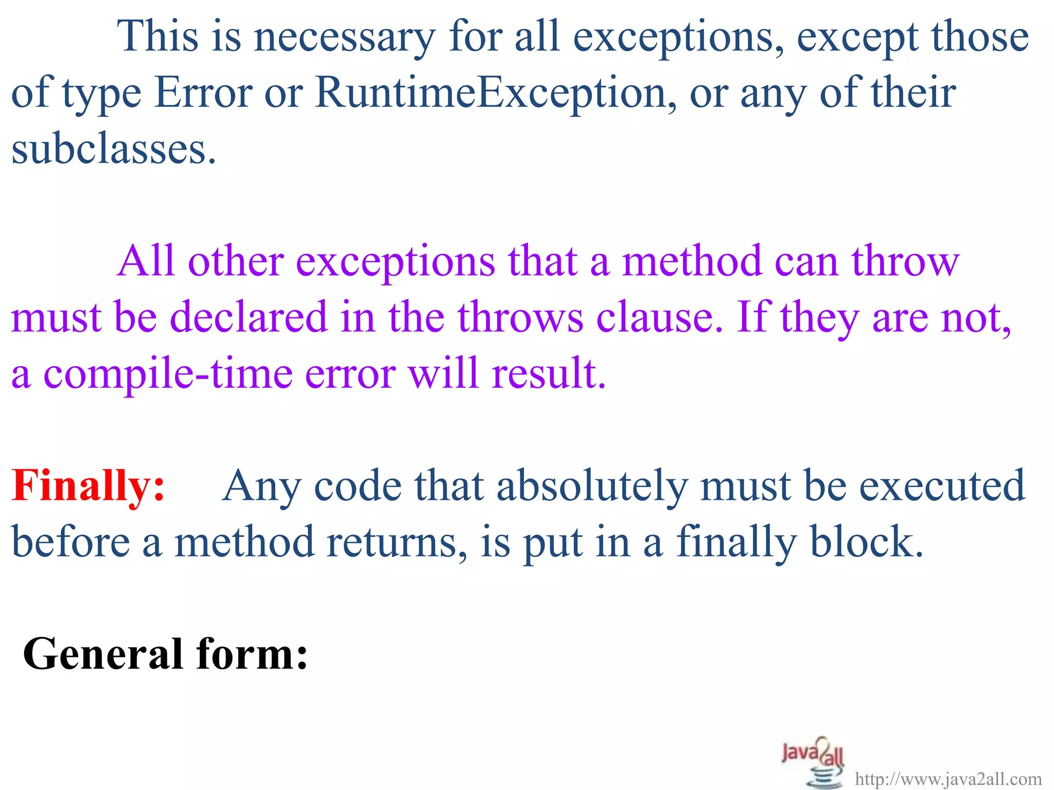 Java Exception handling | PPS