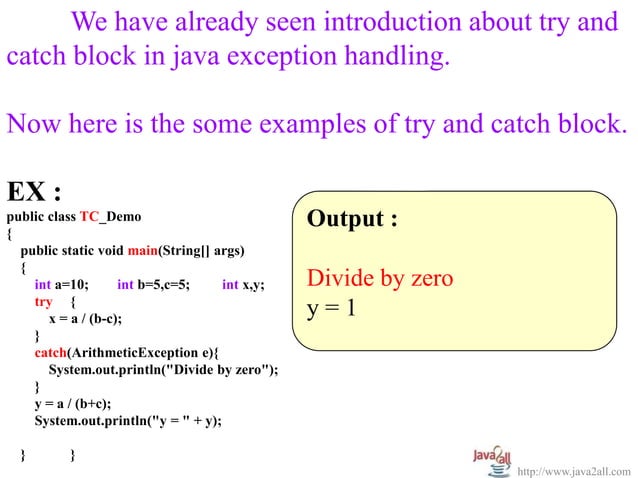 Java Exception handling | PPS