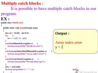 Java Exception handling | PPS