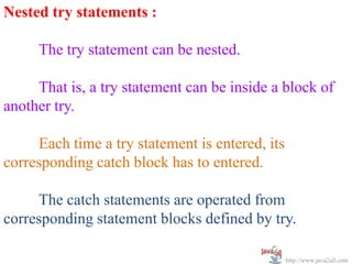 Java Exception handling | PPS