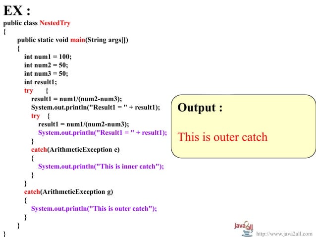 Java Exception handling | PPS